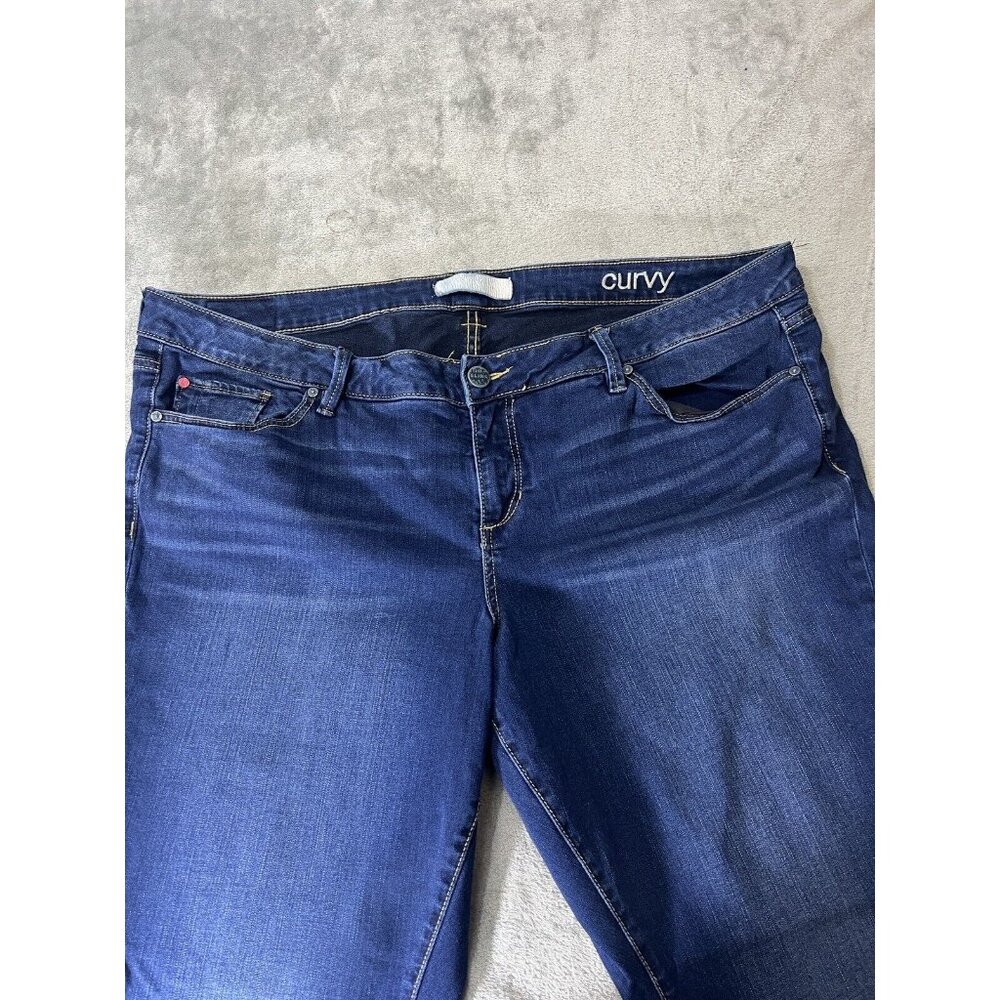 Slink 22 Plus Curvy Skinny Ankle Dark Wash Stretch Denim Womens Jeans - Picture 2 of 7